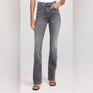 NWT MOTHER The Hustler Heel in Magic 8 Ball Jeans Gray Wash Flare Denim Size 24